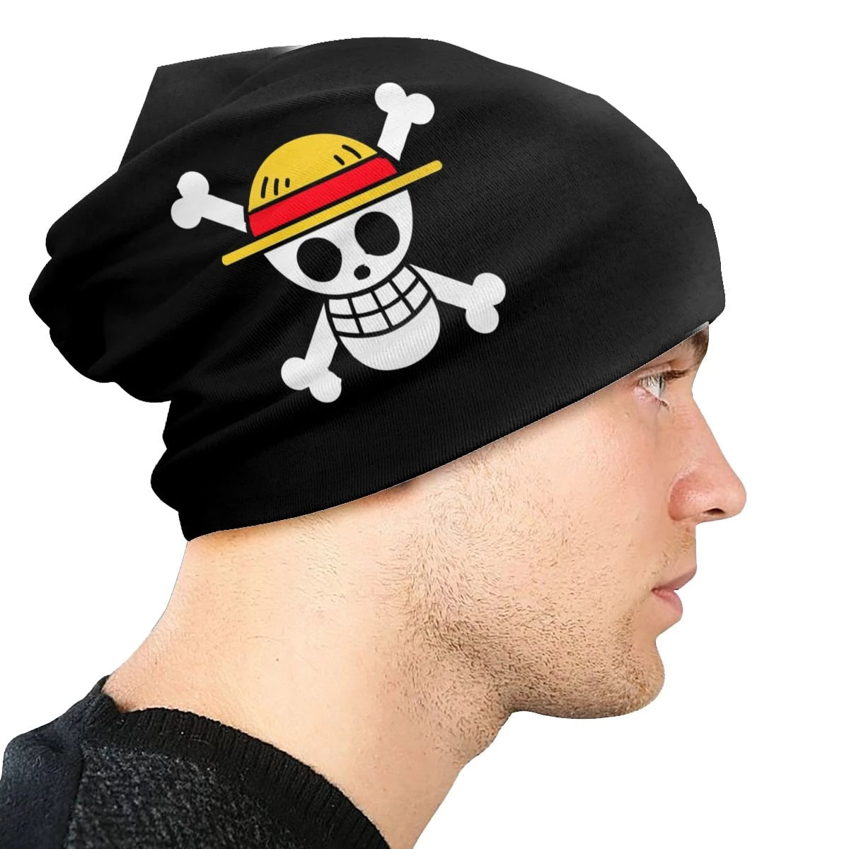 Svart Dödskalle Beanie