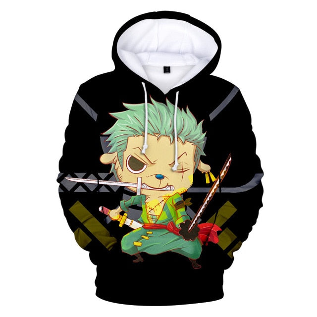 Anime Hoodie Svart