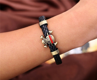 Läderarmband Luffy Svart